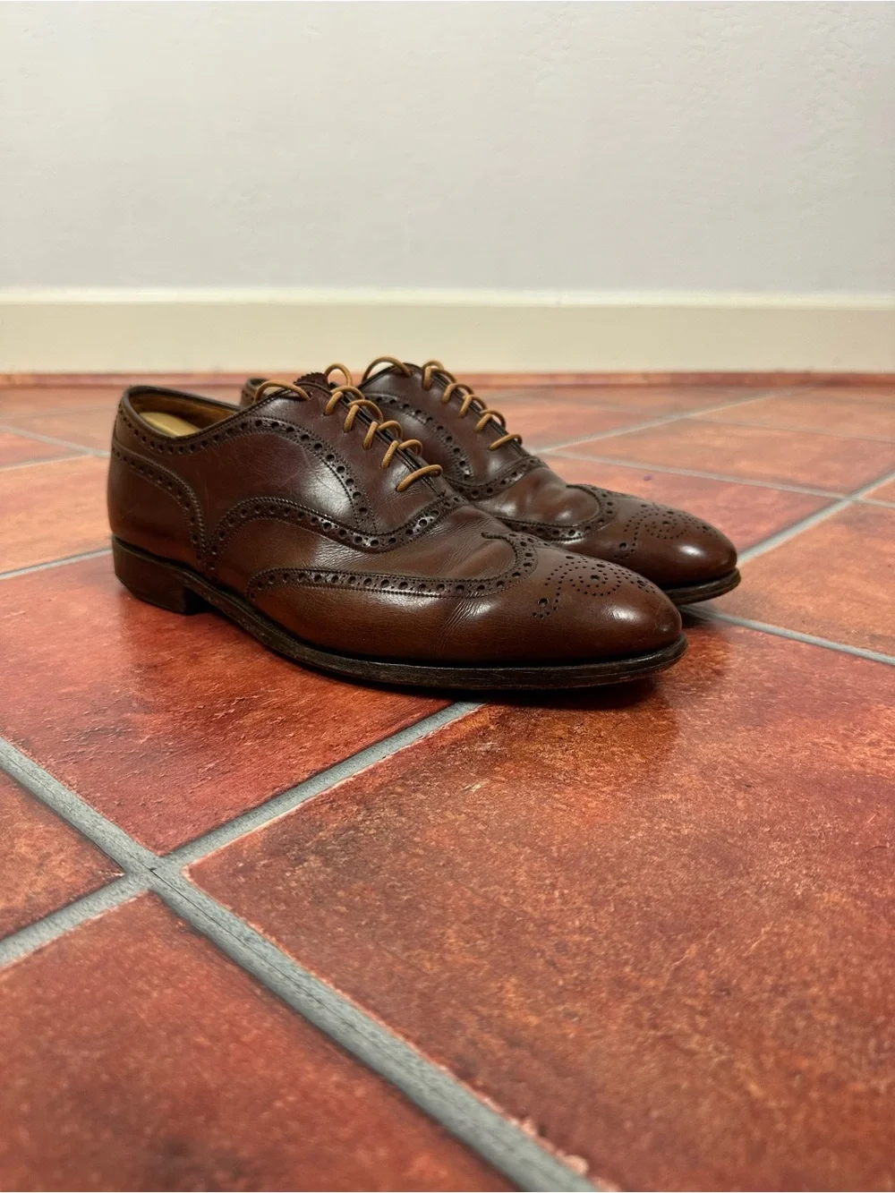 Church's Custom Grade Wingtip Derby Shoes in Dark Brown Leather